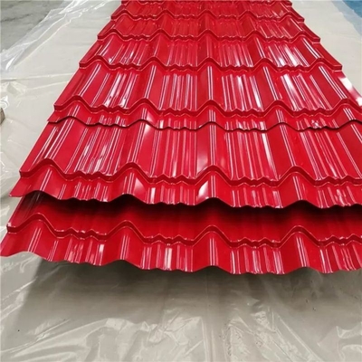 ASTM AISI SGCC Dx51d Dx52D 0.12-6mm 빨강 파란색 완전 단단한 색상 염화 금속 굴곡 지붕 잎 굴곡 강철 지붕 잎